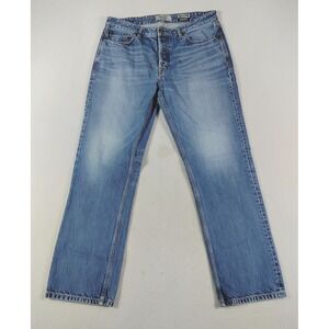 Fat Face‎ Jeans Mens 34 Blue Medium Wash Denim Straight Leg Button Fly Casual